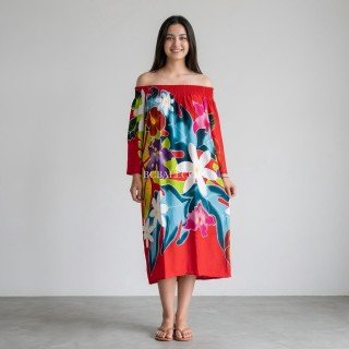 Summer Dress Rayon Hand Painted by Balinese Artisans